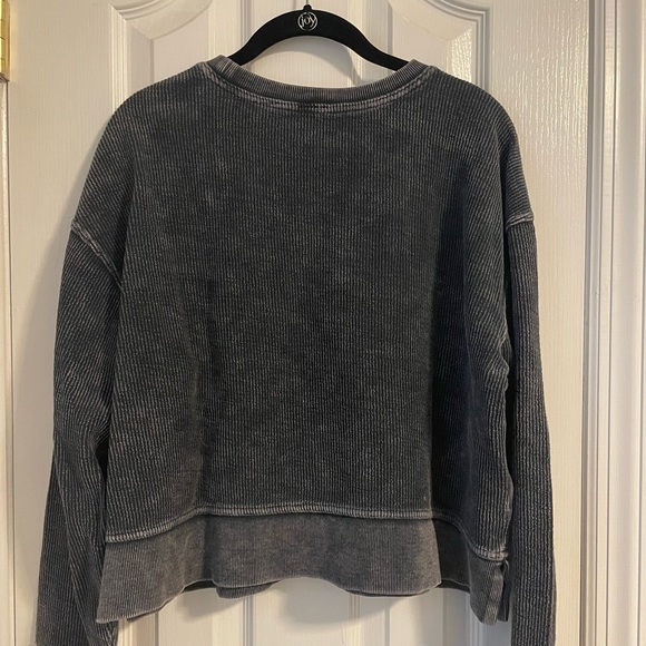 Alpha Xi Delta - Sorority Dark Grey Corduroy Shirt - Picture 2 of 3